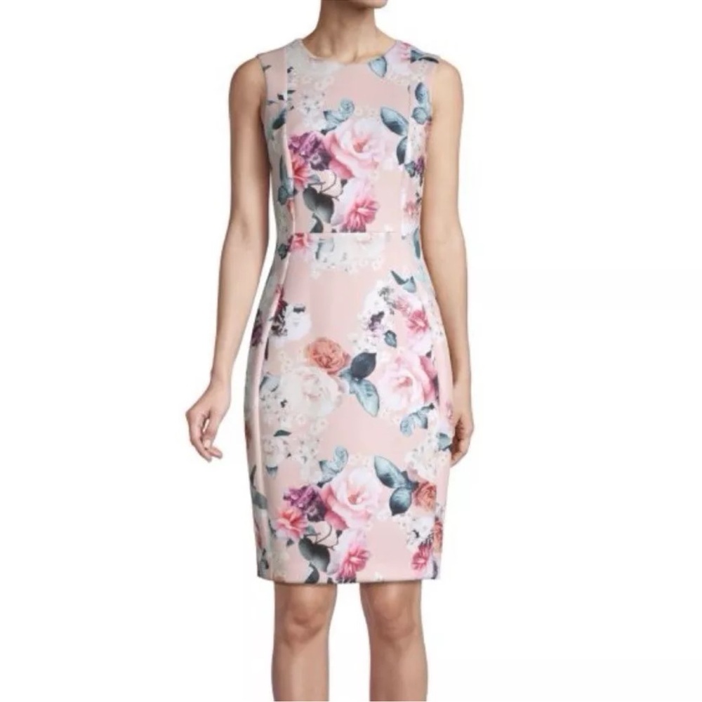 Floral Pink Sleeveless Dress